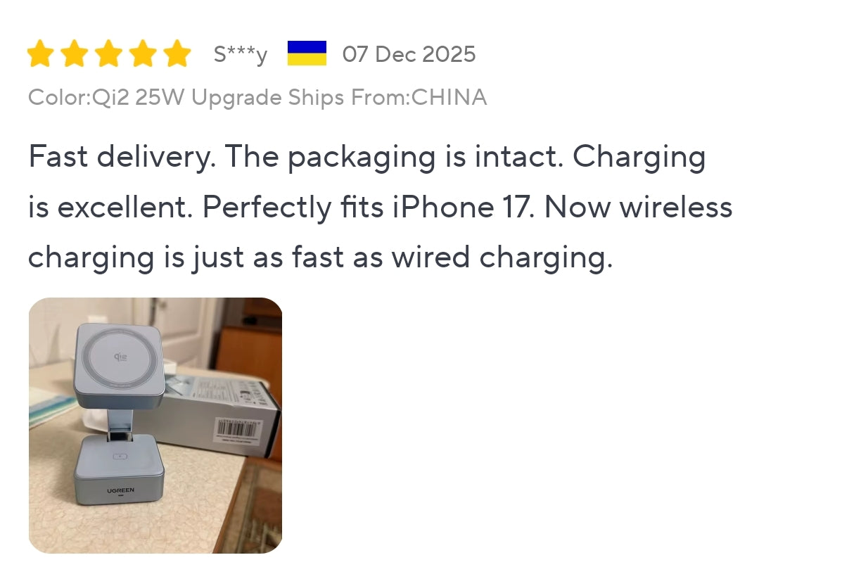 UGREEN Qi2 Magnetic Wireless Charger - 25W Fast Charging Stand