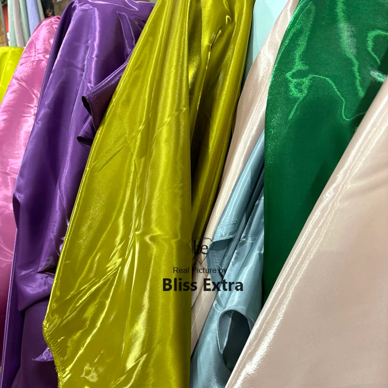 Luxury Glossy Liquid Satin Fabric Wide 1.5M Galaxy Water Gloss Satin Fabric for Dress Suit Clothing Fashion Designer Material