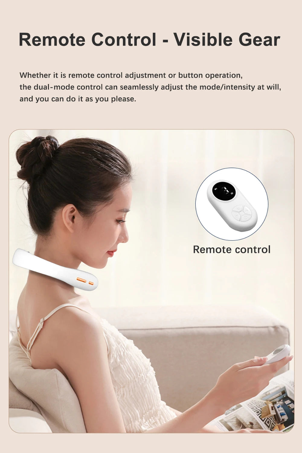 Smart Cervical Massager TENS Pulse Cervical Massager Remote Control Hot Compress Vibration Massage Intelligent Neck Massager