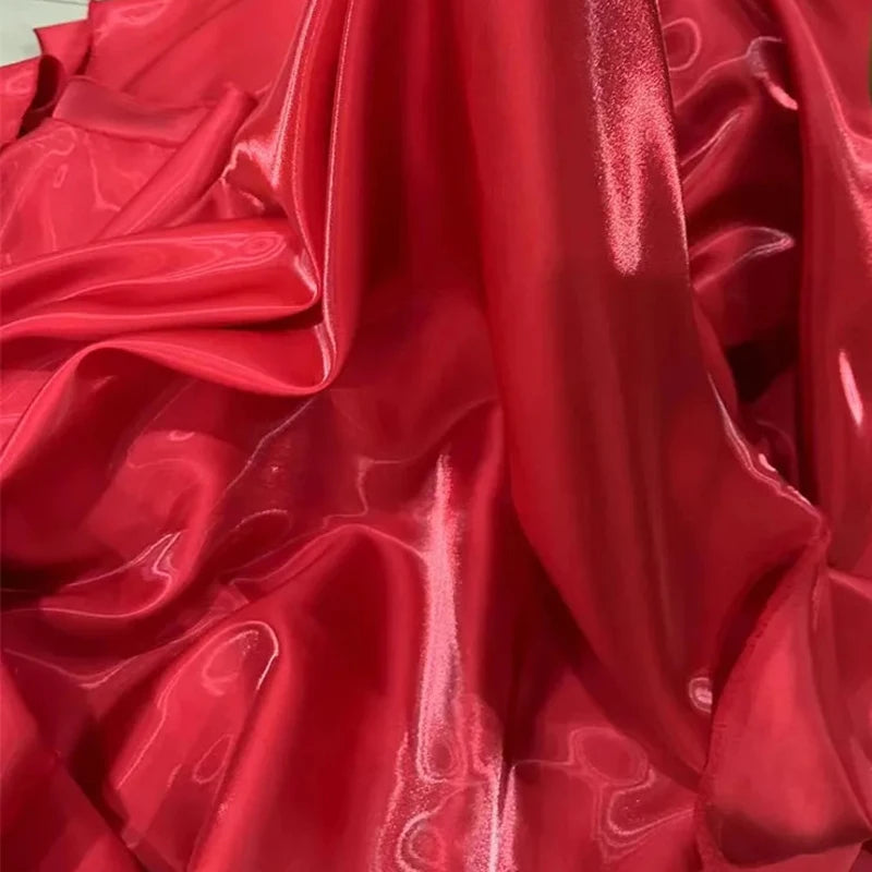 Luxury Glossy Liquid Satin Fabric Wide 1.5M Galaxy Water Gloss Satin Fabric for Dress Suit Clothing Fashion Designer Material