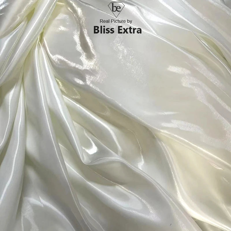 Luxury Glossy Liquid Satin Fabric Wide 1.5M Galaxy Water Gloss Satin Fabric for Dress Suit Clothing Fashion Designer Material