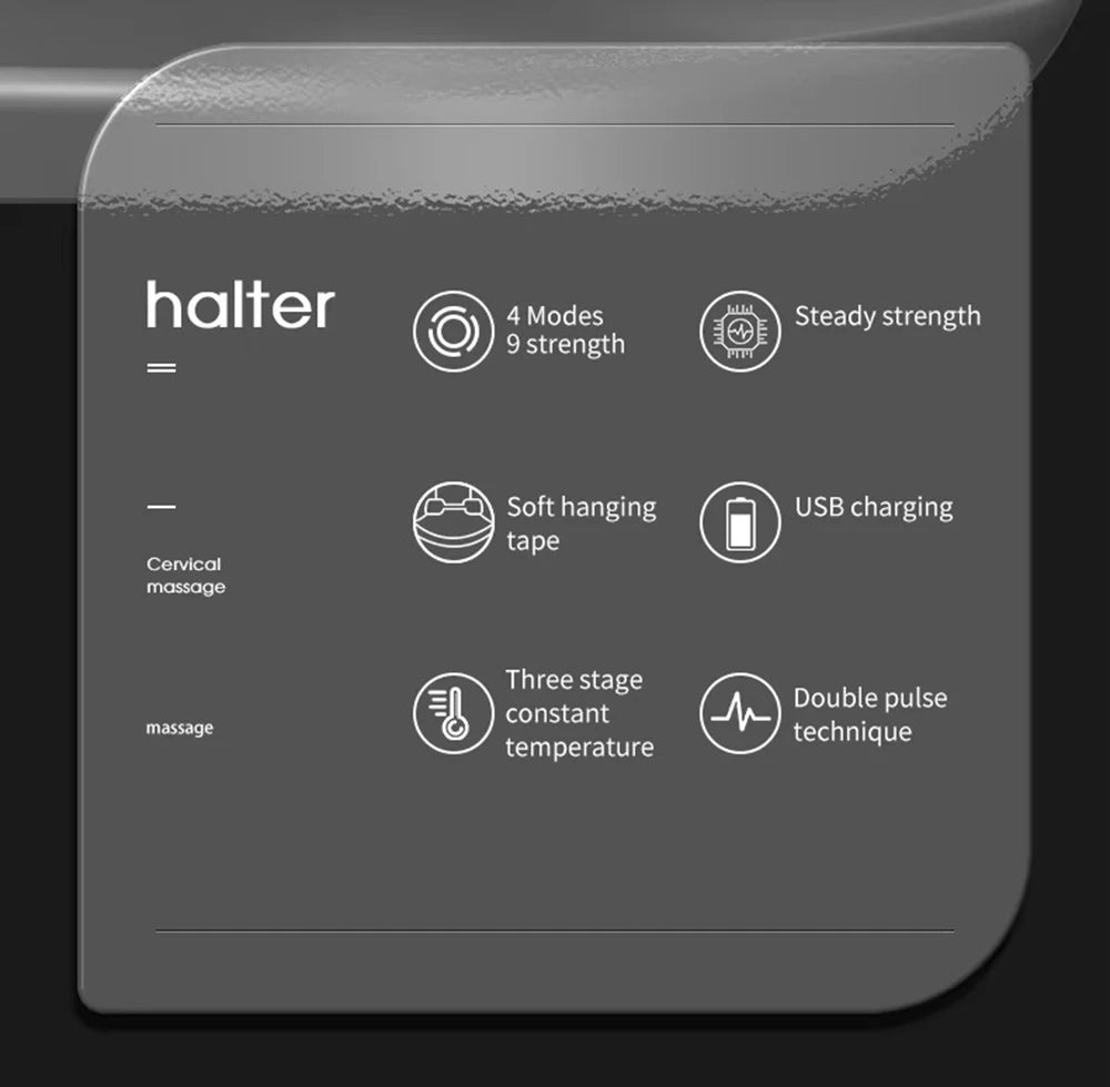 Smart TENS+EMS Electric Neck Massager with Micro-Current Portable Hot Compress for Cervical Spine Shoulder And Neck Pain Relief