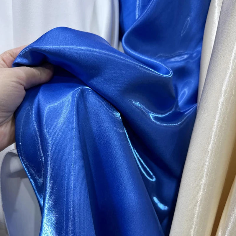 Luxury Glossy Liquid Satin Fabric Wide 1.5M Galaxy Water Gloss Satin Fabric for Dress Suit Clothing Fashion Designer Material