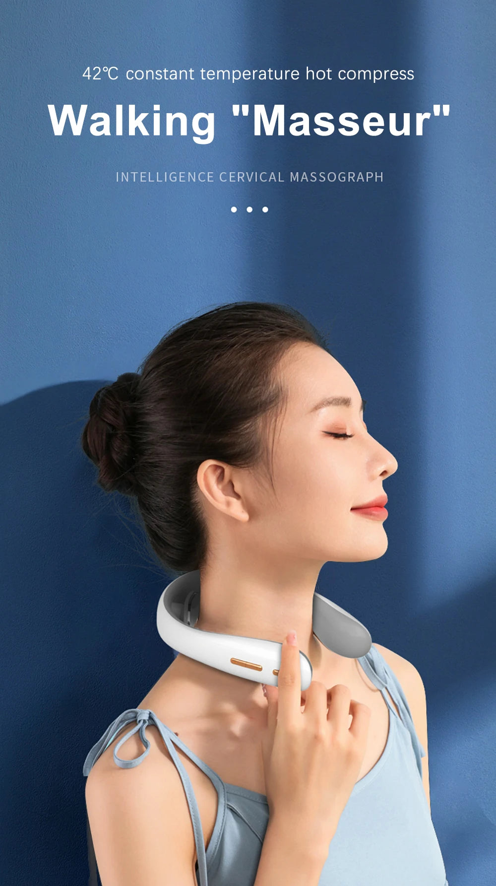 Smart Cervical Massager TENS Pulse Cervical Massager Remote Control Hot Compress Vibration Massage Intelligent Neck Massager